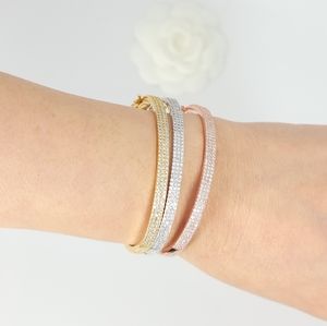 NEW Micro Pave CZ Diamonds Cuff Bangle Bracelet